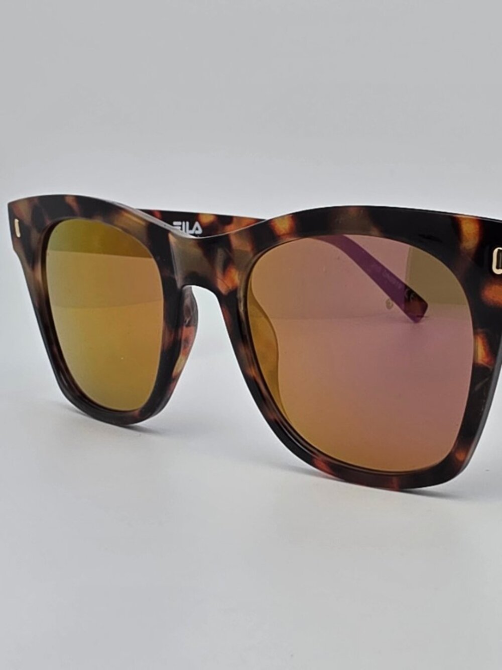 Fila Sport WFL01SG10 Tortoise Frame Purple Mirror Lens Cat Eye Sunglasses 50mm